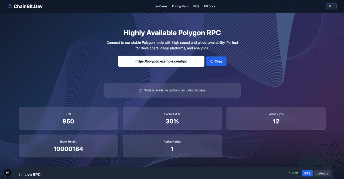 Landing для Polygon ноды